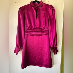 Versona Magenta Satin Dress